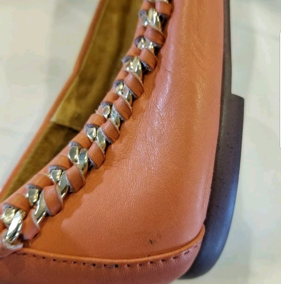 Jeffrey Campbell orange and gold flats - Picture 6 of 7